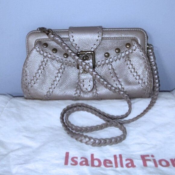 Isabella Fiore braided leather shoulder bag w/dust bag EUC - Picture 1 of 7